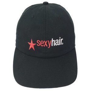 Big Sexy Hair Hat - Women's Slouch Baseball Cap Beautician Black Red Embroidered